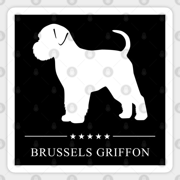 Brussels Griffon Dog White Silhouette Magnet by millersye